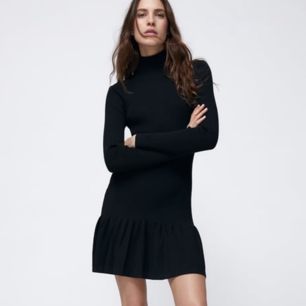 Zara Mock Neck Mini Dress